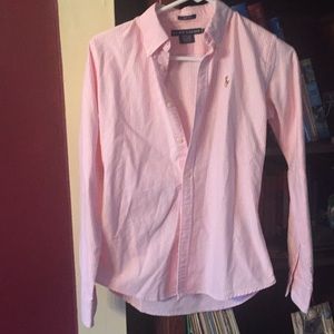 Ralph Lauren slim fit pink strip shirt